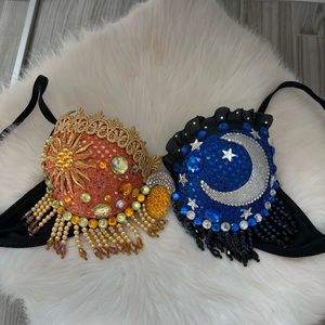 Handmade “Sun and Moon” Rave Bra